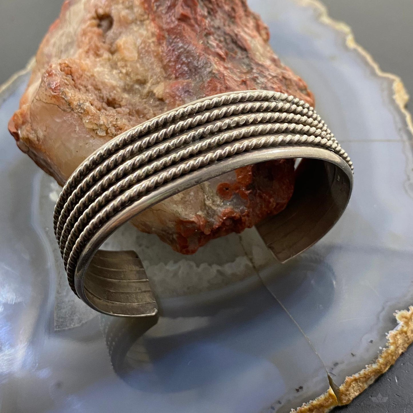 Johnny Frank Vintage Native American Sterling Silver Coil Stackable Bracelet