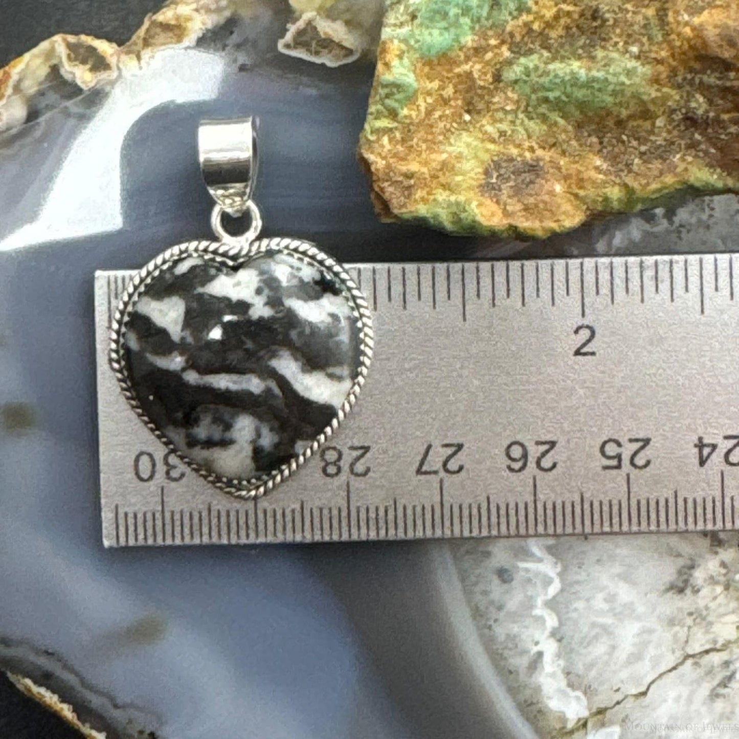Sterling Silver Southwestern Style White Buffalo Heart Shape Pendant For Women