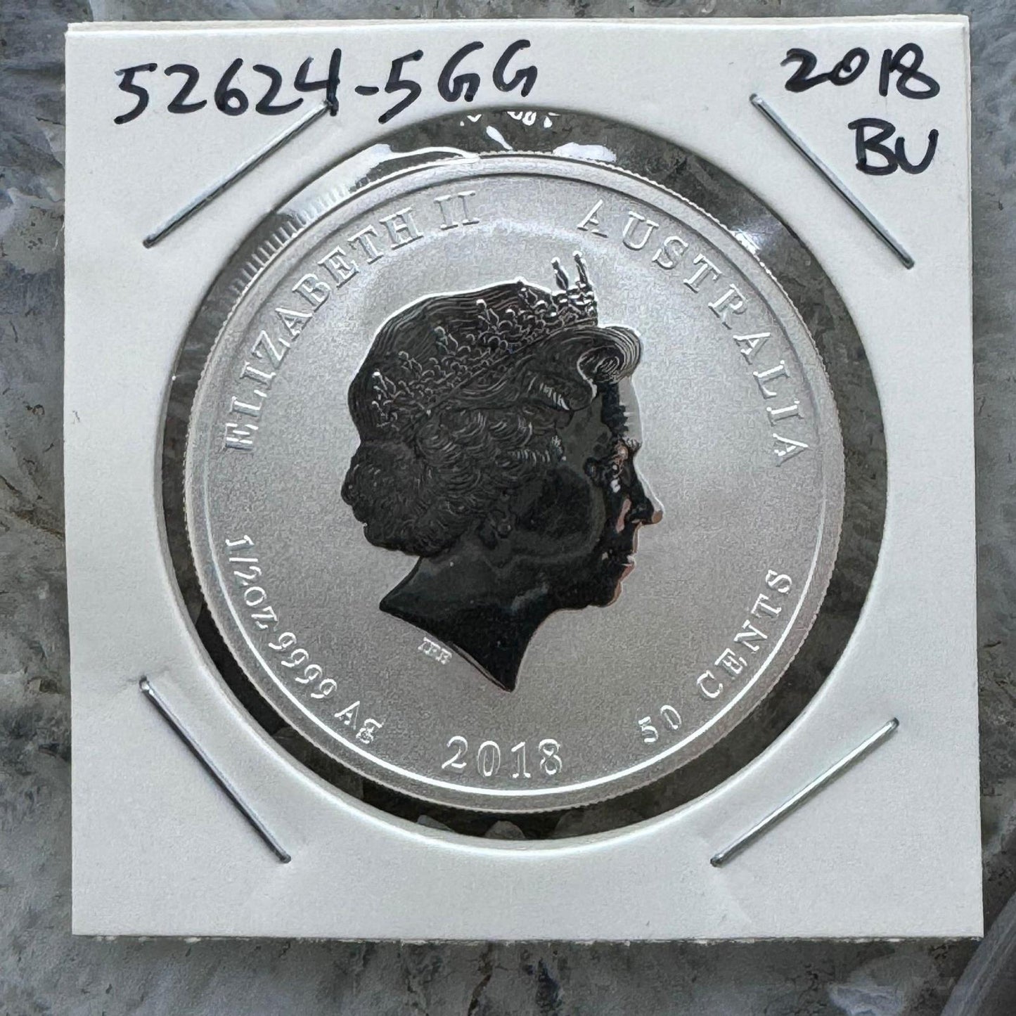 2018 Australian Half Troy Ounce Fine Silver Year Of The Dog Round BU #52624-5GG