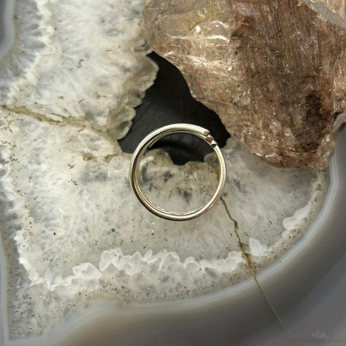 Sterling Silver Round Warp Around Stacked Band Ring For Women, Taxco Mexico