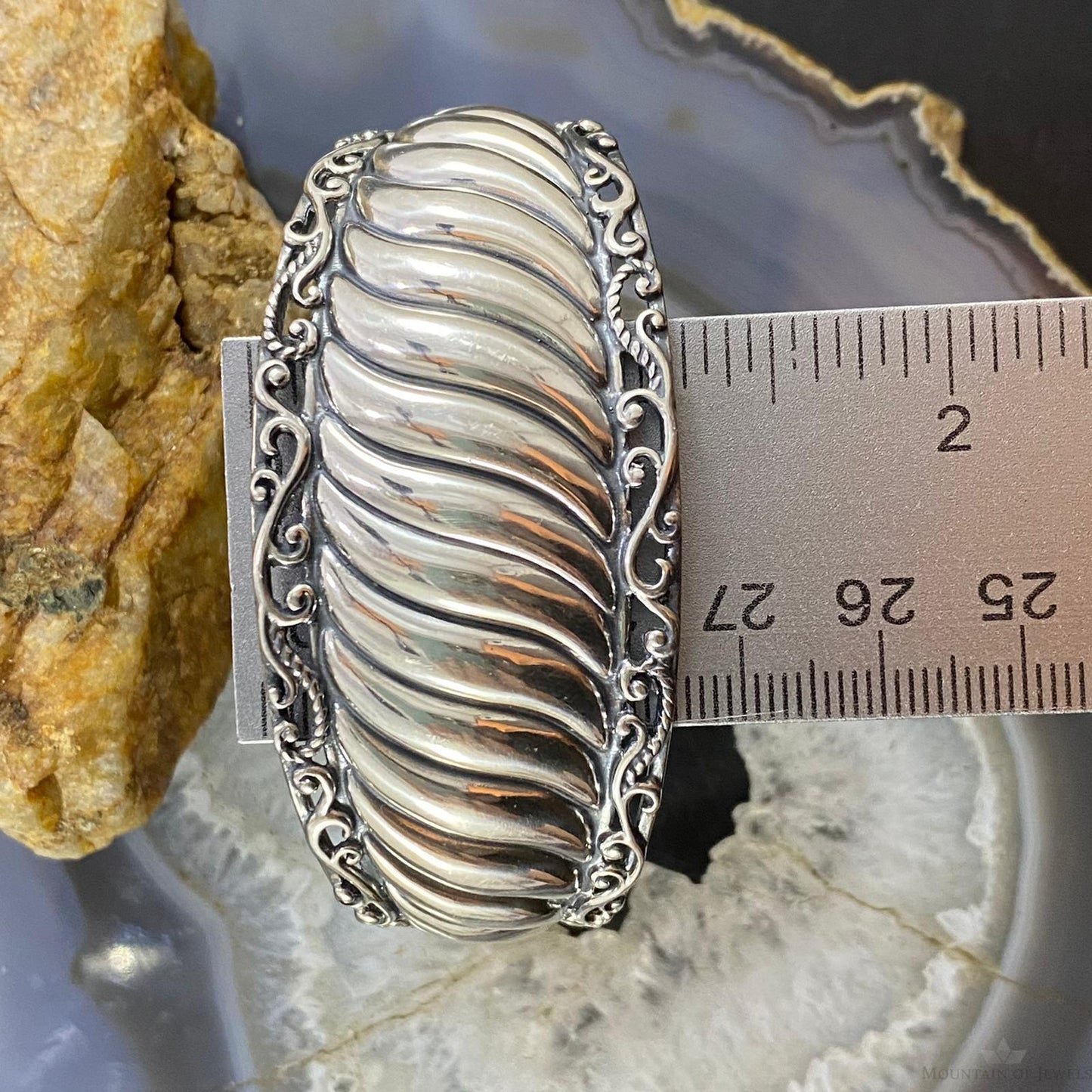 Carolyn Pollack Vintage Southwestern Style Sterling Silver Decorated Bracelet