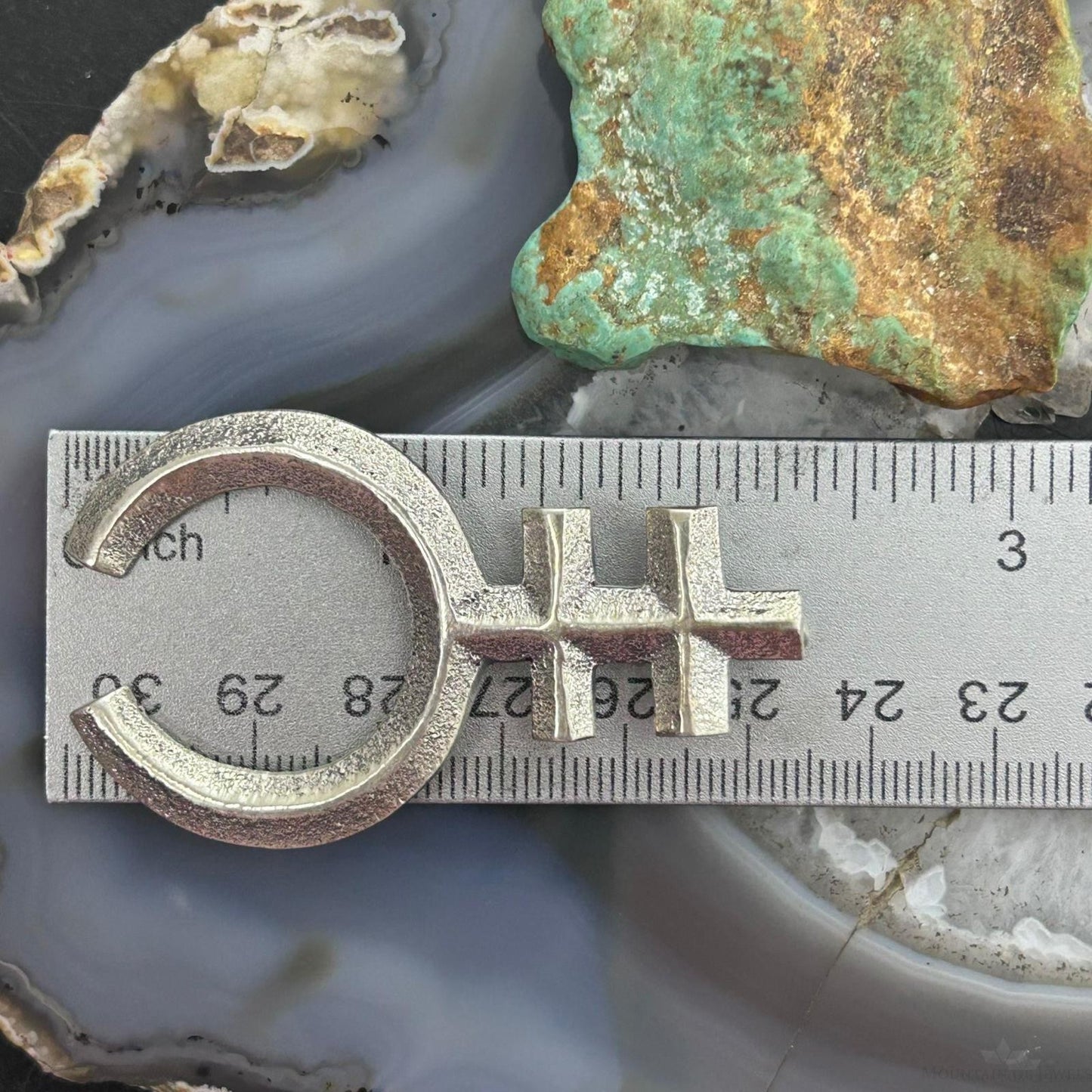 Gary Custer Navajo Sterling Silver Tufa Cast Native Cross Naja Unisex Pendant