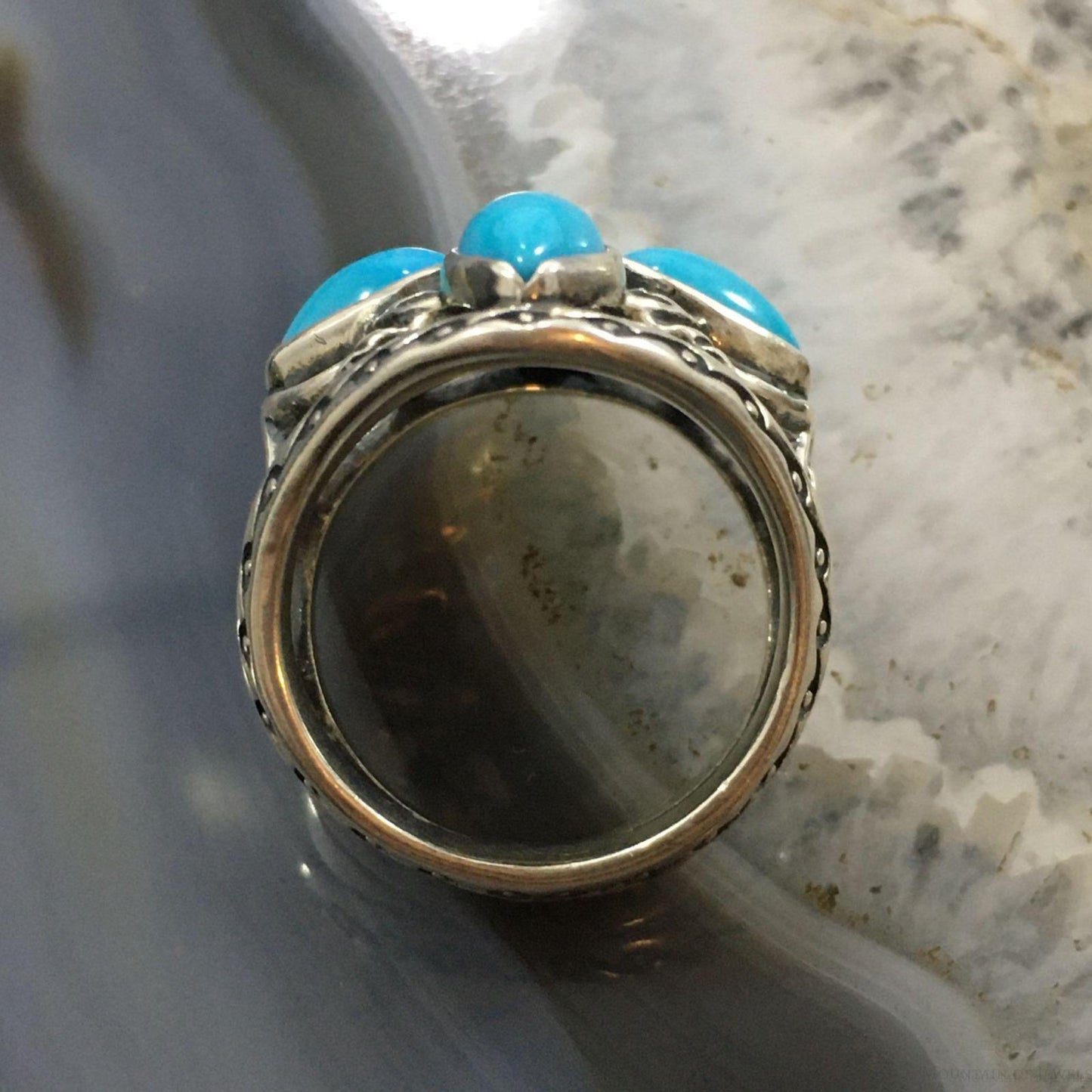 Carolyn Pollack Sterling Silver 4 Sleeping Beauty Turquoise Decorated Cluster For Women