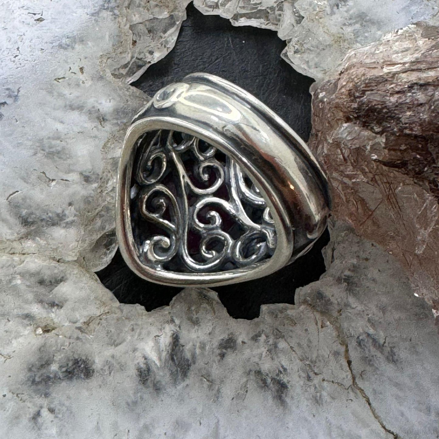 Carolyn Pollack Sterling Silver Oval Ruby Doublet Decorated Ring For Women Size Variety