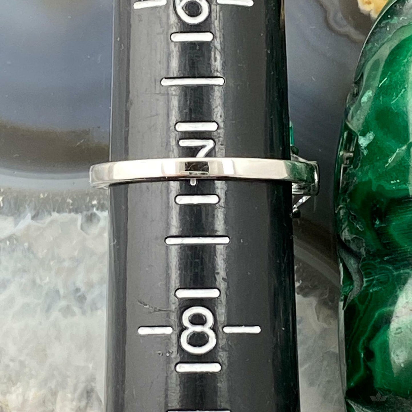 Sterling Silver Look alike Emerald Simulant with Diamond Coated Crystalline Ring