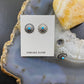 Sterling Silver Repousse Concho with Turquoise Stud Earrings For Women (1 Pair)