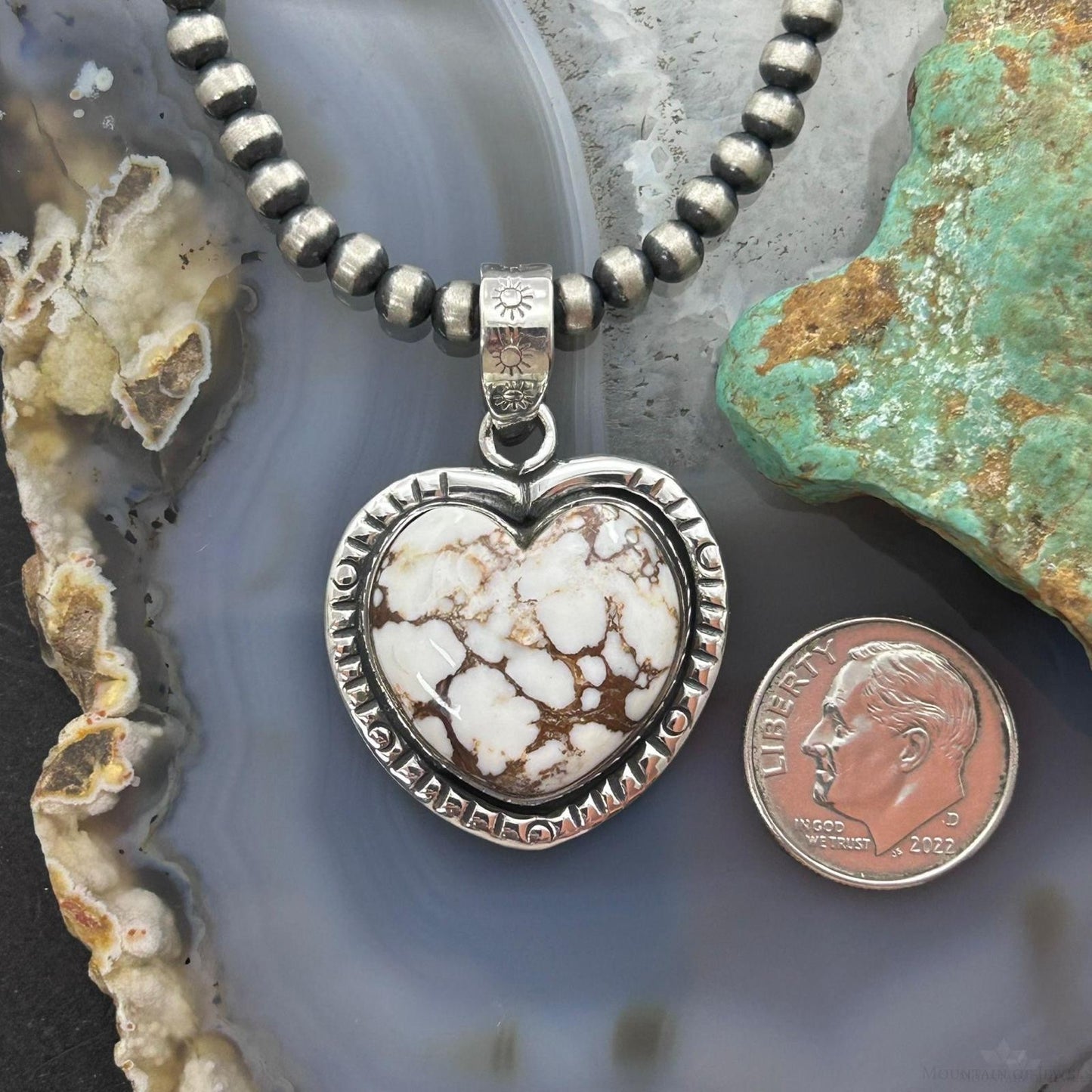 Sterling Silver Southwestern Style Wild Horse Decorated Heart Pendant For Women