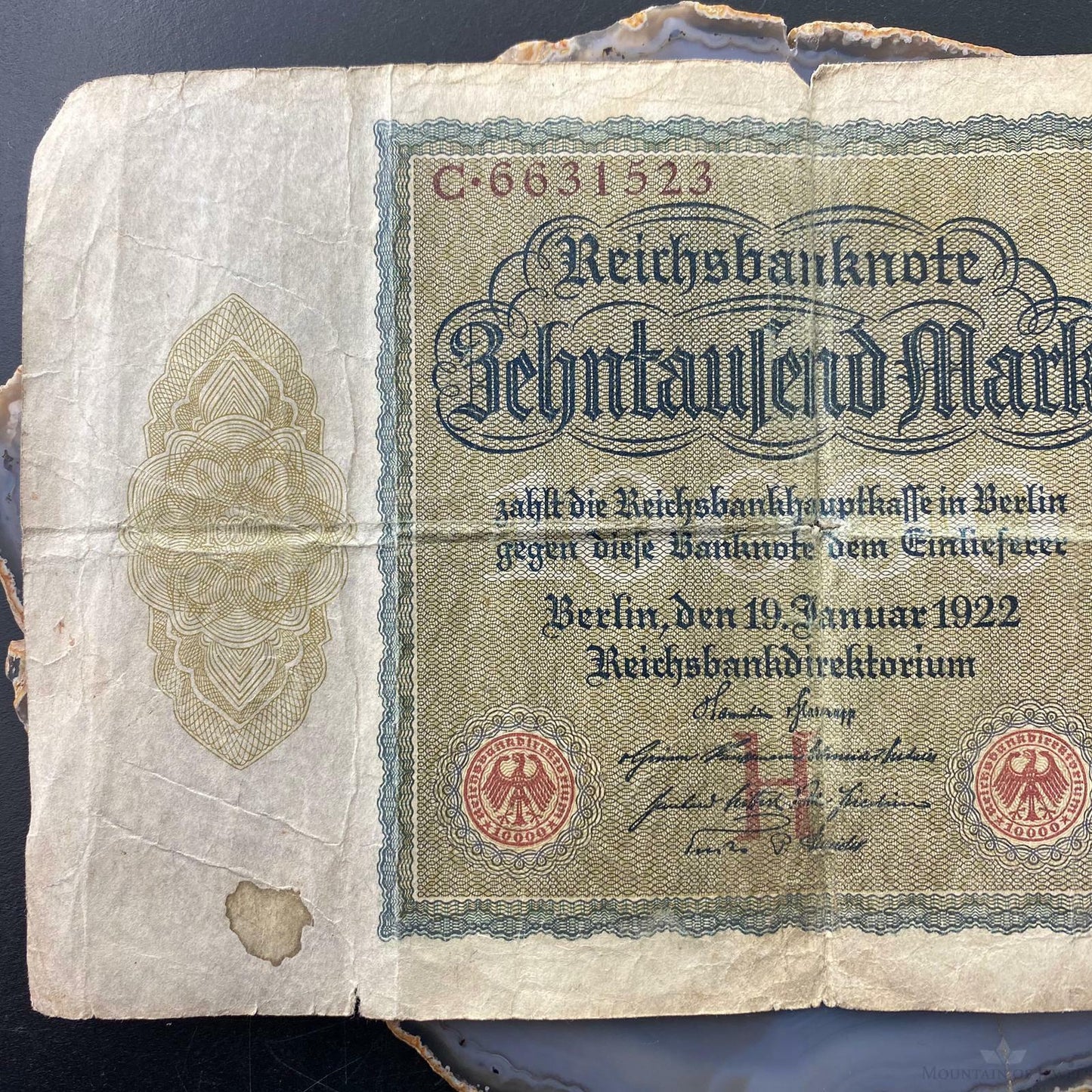 1922 Germany 10000 Marks Berlin Large Reichsbanknote, Collectible