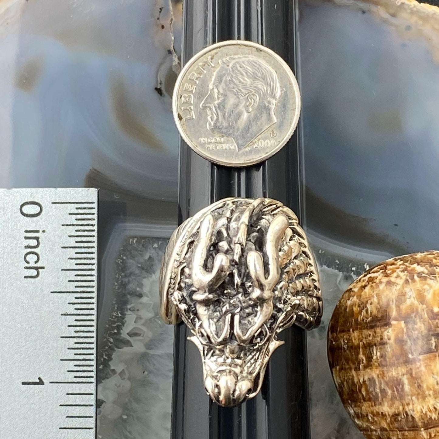 Sterling Silver Demon Skull Ring Size 8.5 For Men 20 gr Rock N Roll / Biker