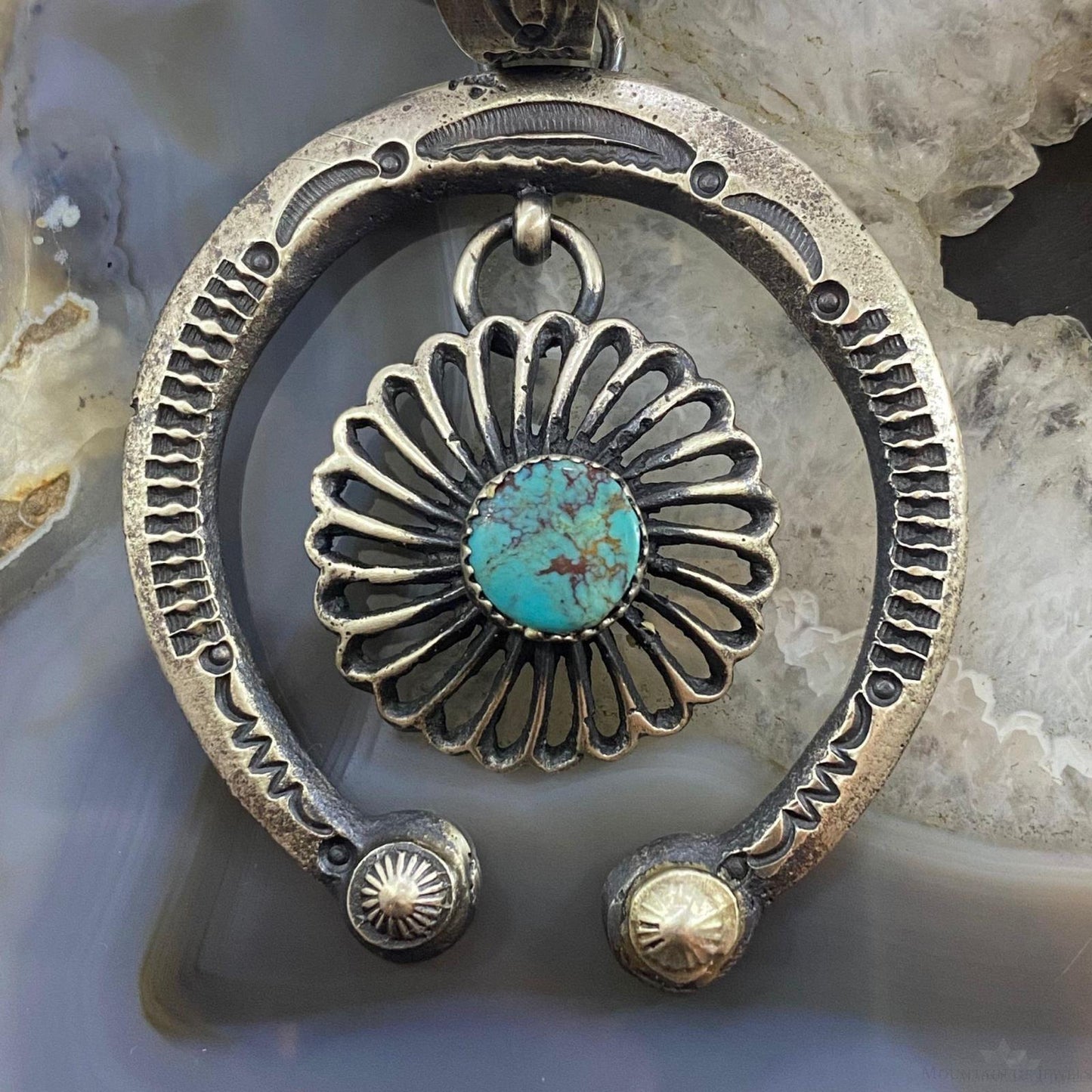 Eva & Linberg Billah Sterling Silver Turquoise Decorated Naja Unisex Pendant #31