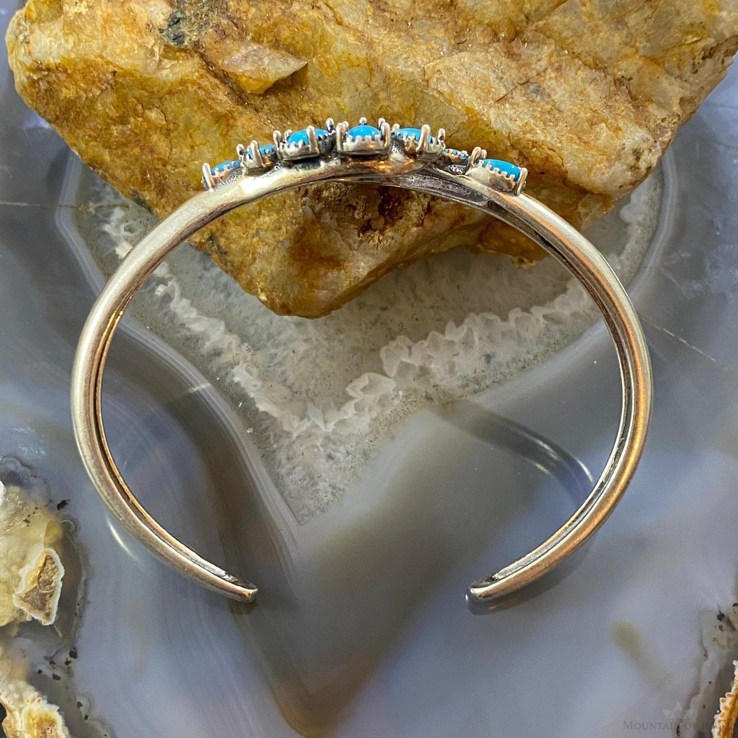 Carolyn Pollack Vintage Southwestern Style Sterling Silver Turquoise Cluster Bracelet For Women