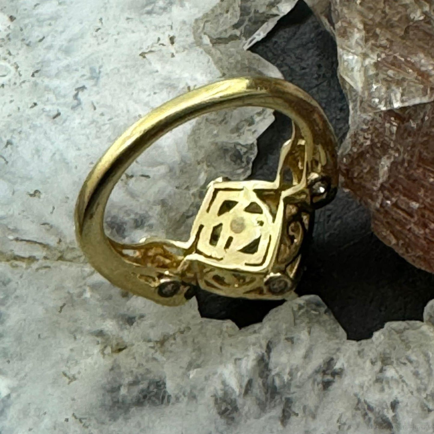 Le Vian 14K Yellow Gold Ring with Cushion Cabochon Smoky Quartz and Diamonds