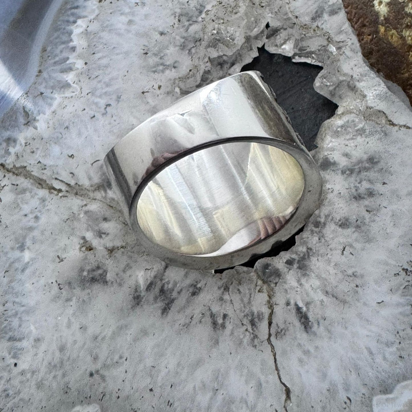 Sterling Silver Five Row Carved Solid Fashion Unisex Ring, Taxco Mexico