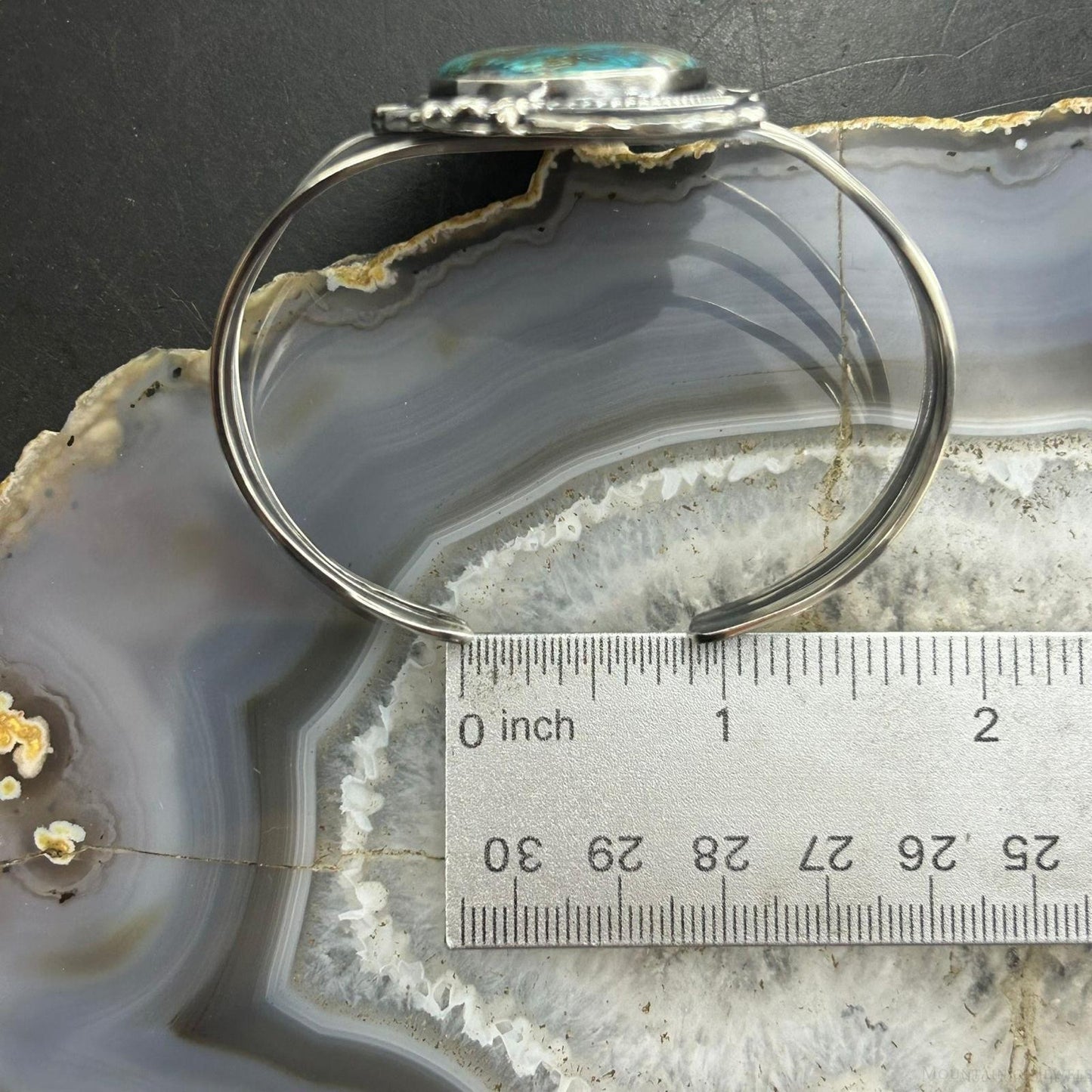 Sterling Silver Southwestern Style Large Oval Shattuckite Bracelet For Women