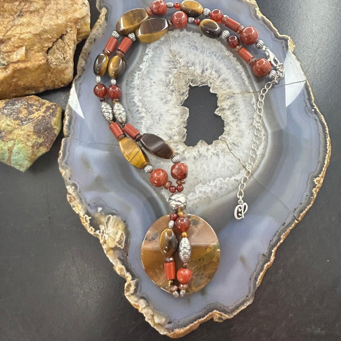 Carolyn Pollack Southwestern Style Sterling Silver Multi Stone Beads Necklace For Women