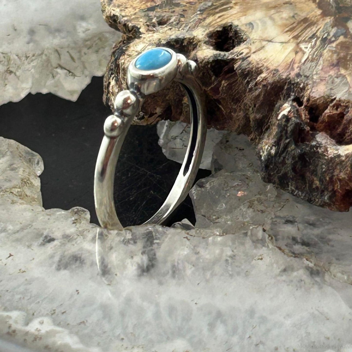 Carolyn Pollack Sterling Silver Oval Small Turquoise Ring For Women