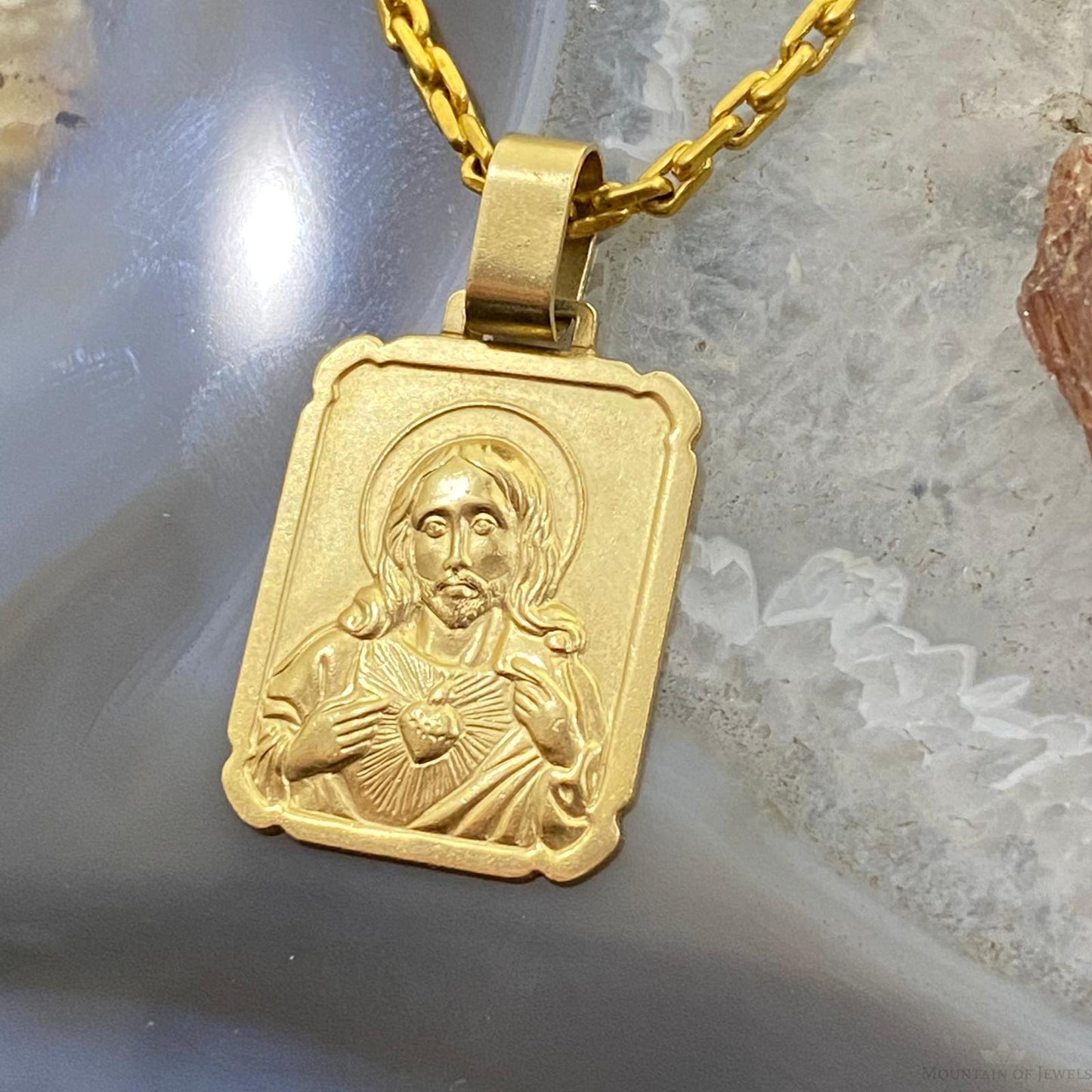 14K Yellow Gold Catholic Religious Unisex Pendant