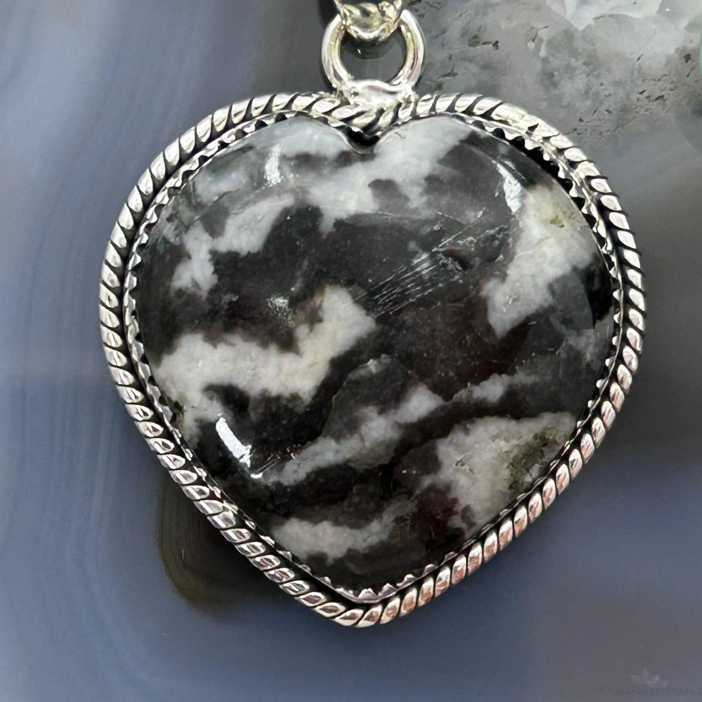 Sterling Silver Southwestern Style White Buffalo Heart Pendant For Women