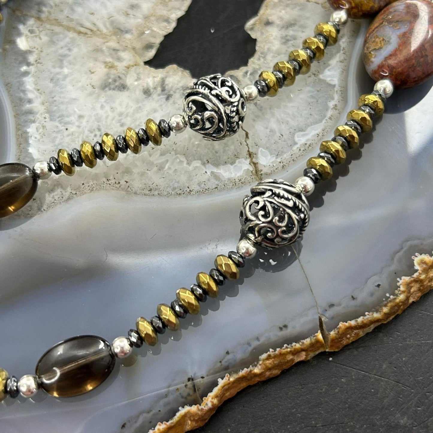 Carolyn Pollack Southwestern Style Sterling Silver Earth Tone Multi Gemstone Necklace For Women