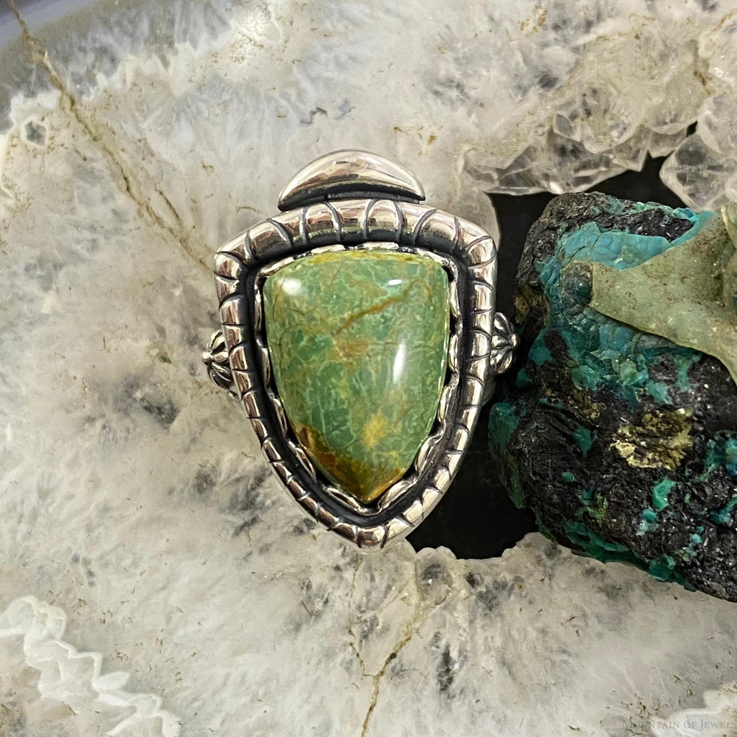 Carolyn Pollack Southwestern Style Sterling Shield Turquoise Ring Variety of Sz