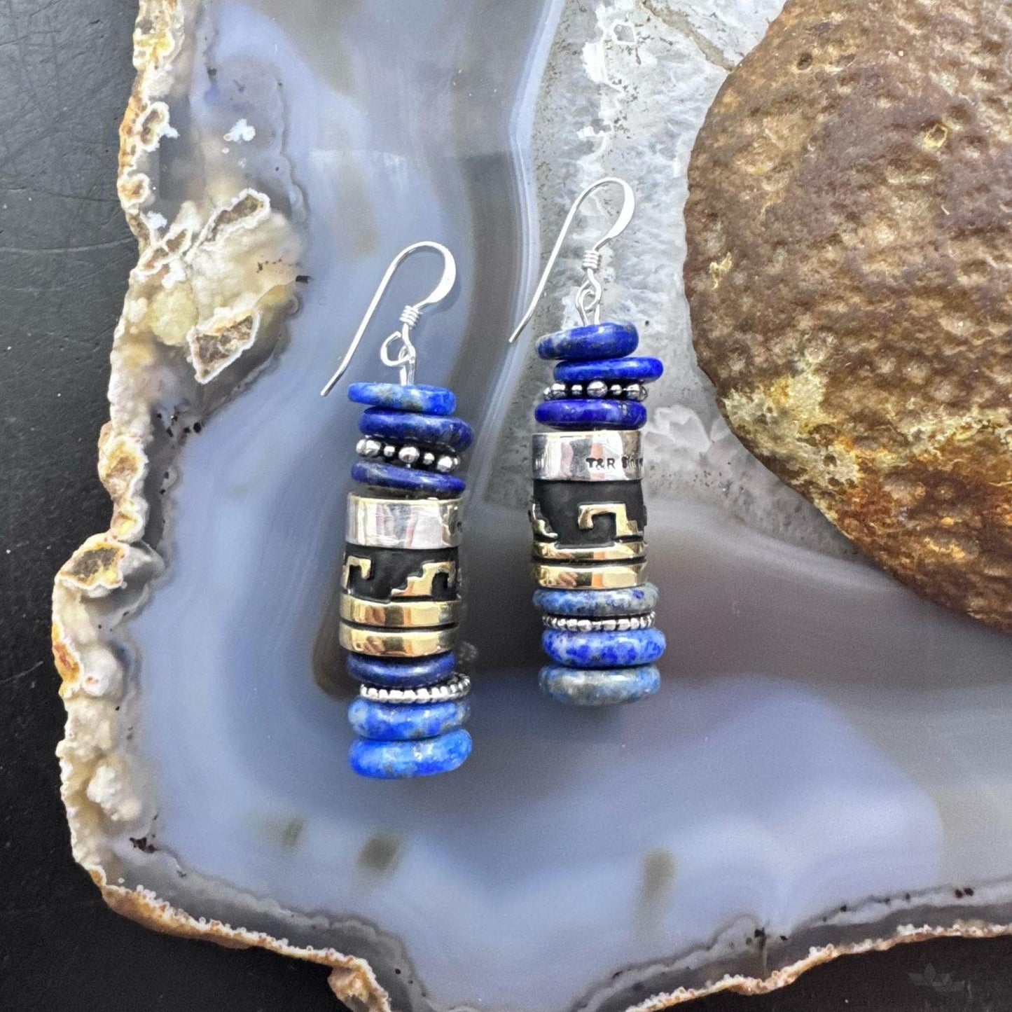 Tommy & Rosita Singer Sterling Silver Lapis Lazuli Bead Dangle Earrings For Women #1