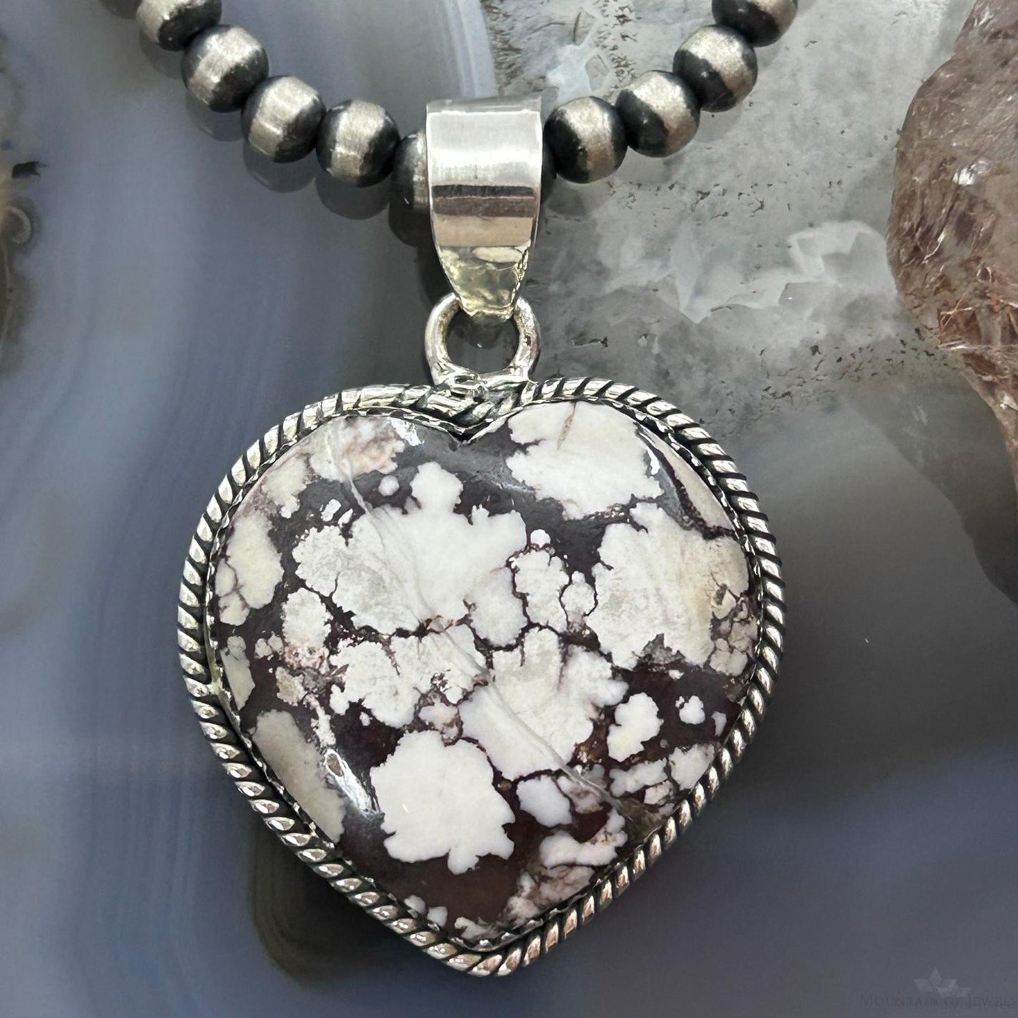 Sterling Silver Southwestern Style Wild Horse Heart Pendant For Women