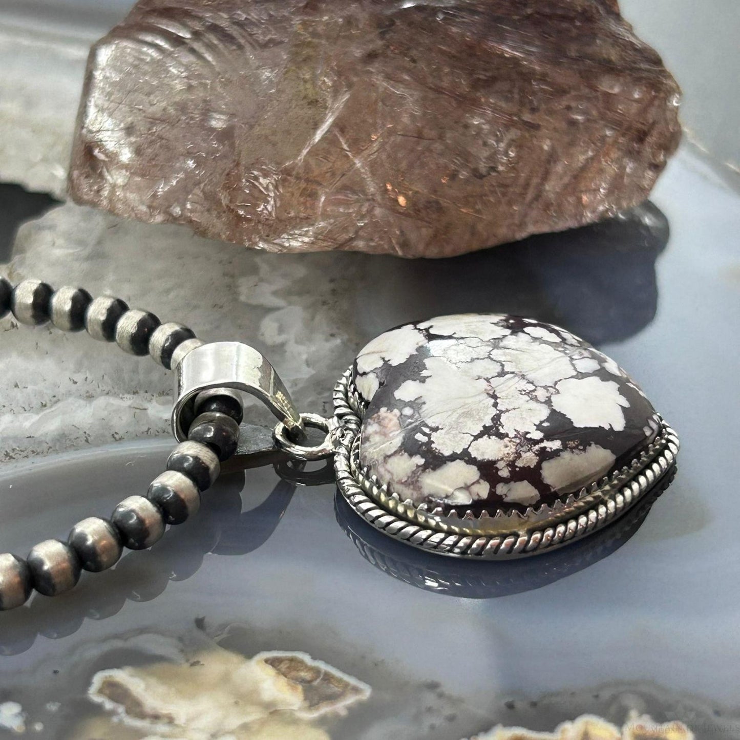 Sterling Silver Southwestern Style Wild Horse Heart Pendant For Women