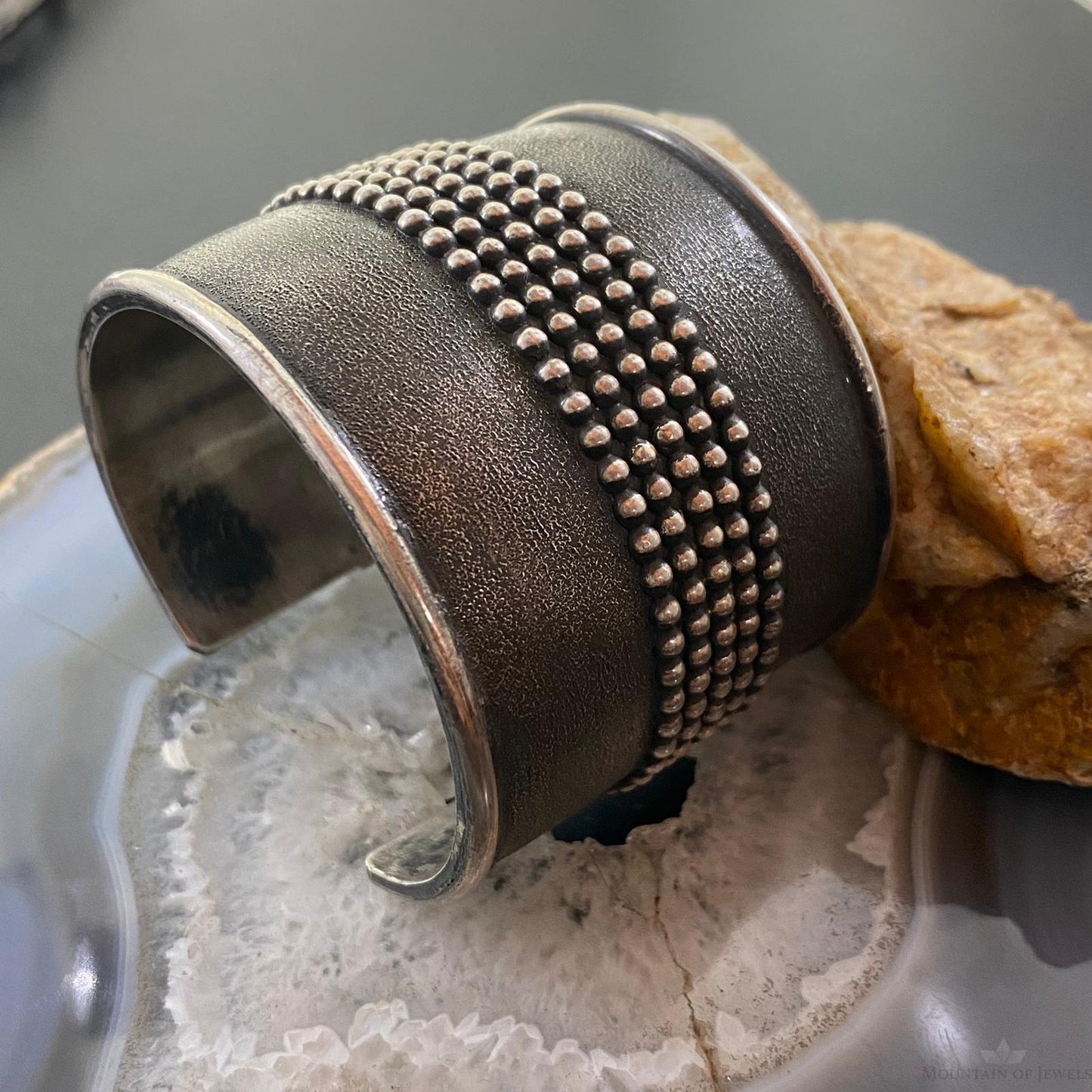 Tawney Cruz-Willie Native American Sterling Silver Heavy Wide Unisex Bracelet