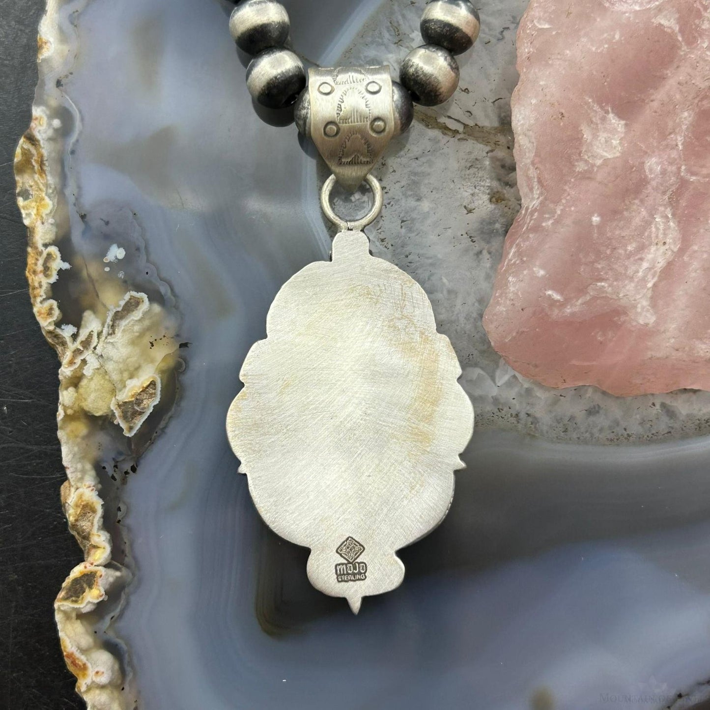 Sterling Silver Southwestern Style Teardrop Turquoise Decorated Pendant For Women