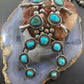 Antique Native American Silver Turquoise Squash Blossom Necklace For Women