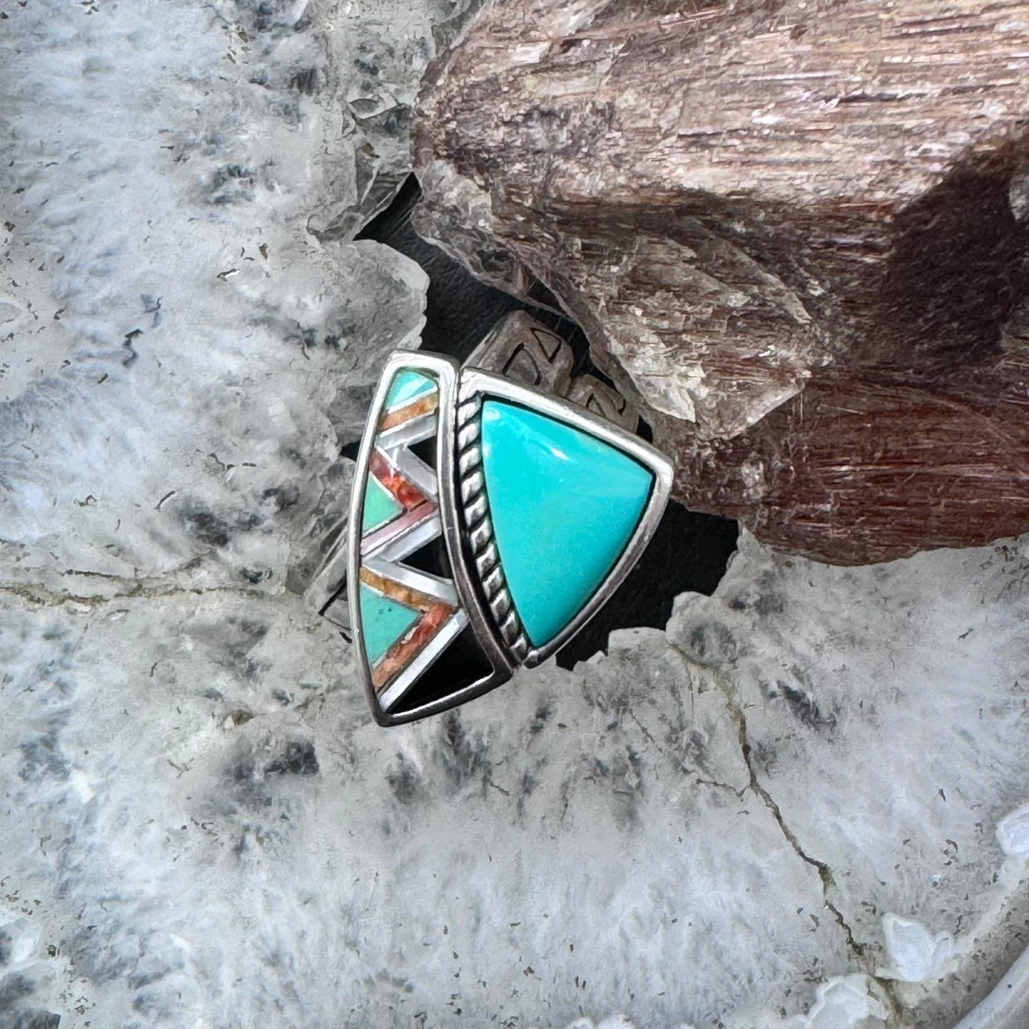 Carolyn Pollack Sterling Silver Turquoise & Multistone Inlay Stackable Rings For Women