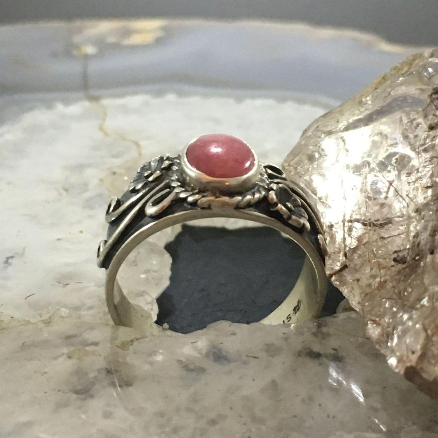 Carolyn Pollack Sterling Silver Oval Rhodonite Ring w/Size Variety For Women