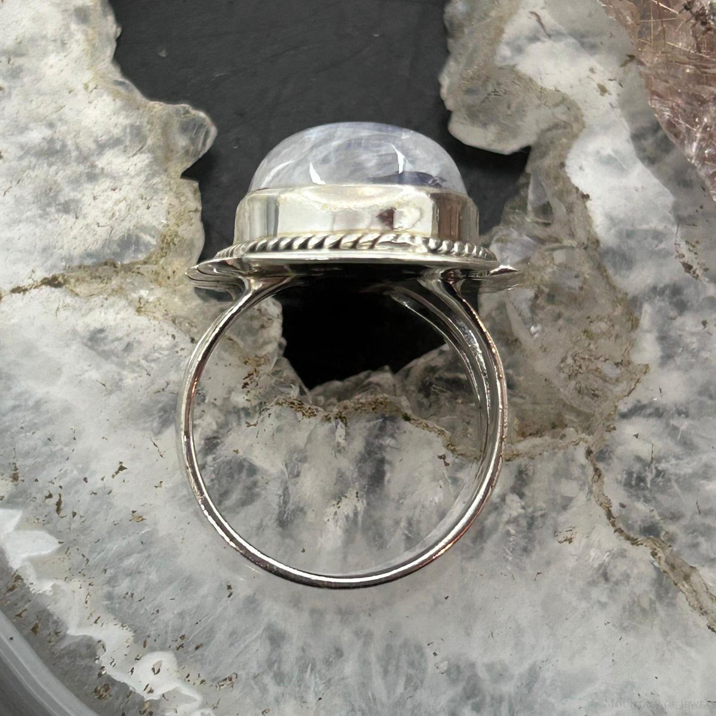 Sterling Silver Southwestern Style Oval Purple Rain Ring Size 7 For Women