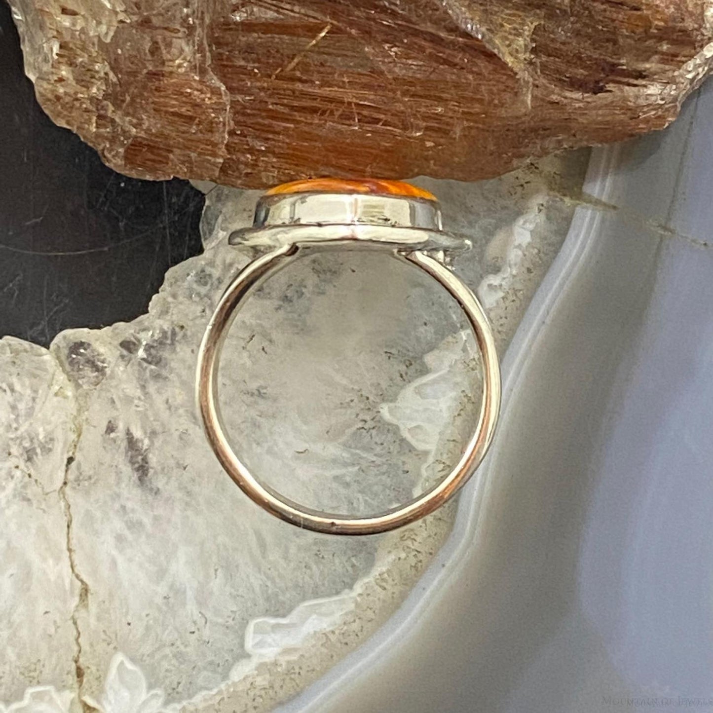 Native American Sterling Silver Heart Shape Spiny Oyster Ring Sz 5.75 For Women