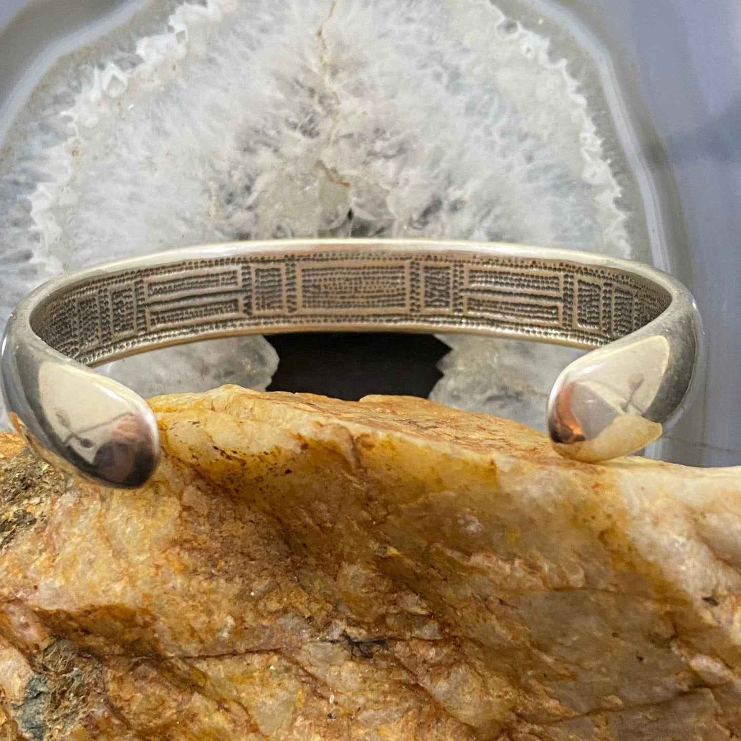 Vintage Sterling Silver Turquoise & Lapis Chip Inlay Fashion Bracelet For Women