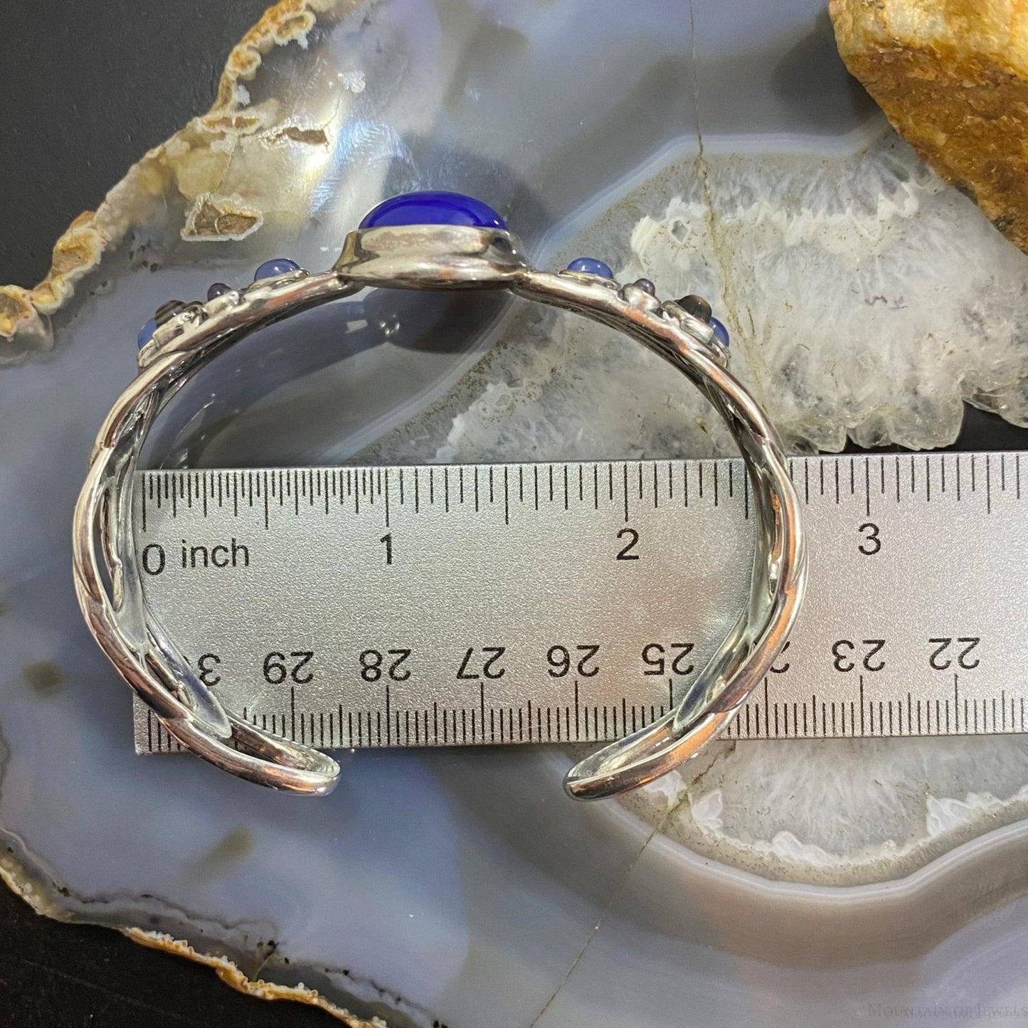 Carolyn Pollack Sterling Silver Lapis & Multi Gemstone Decorated Bracelet For Women