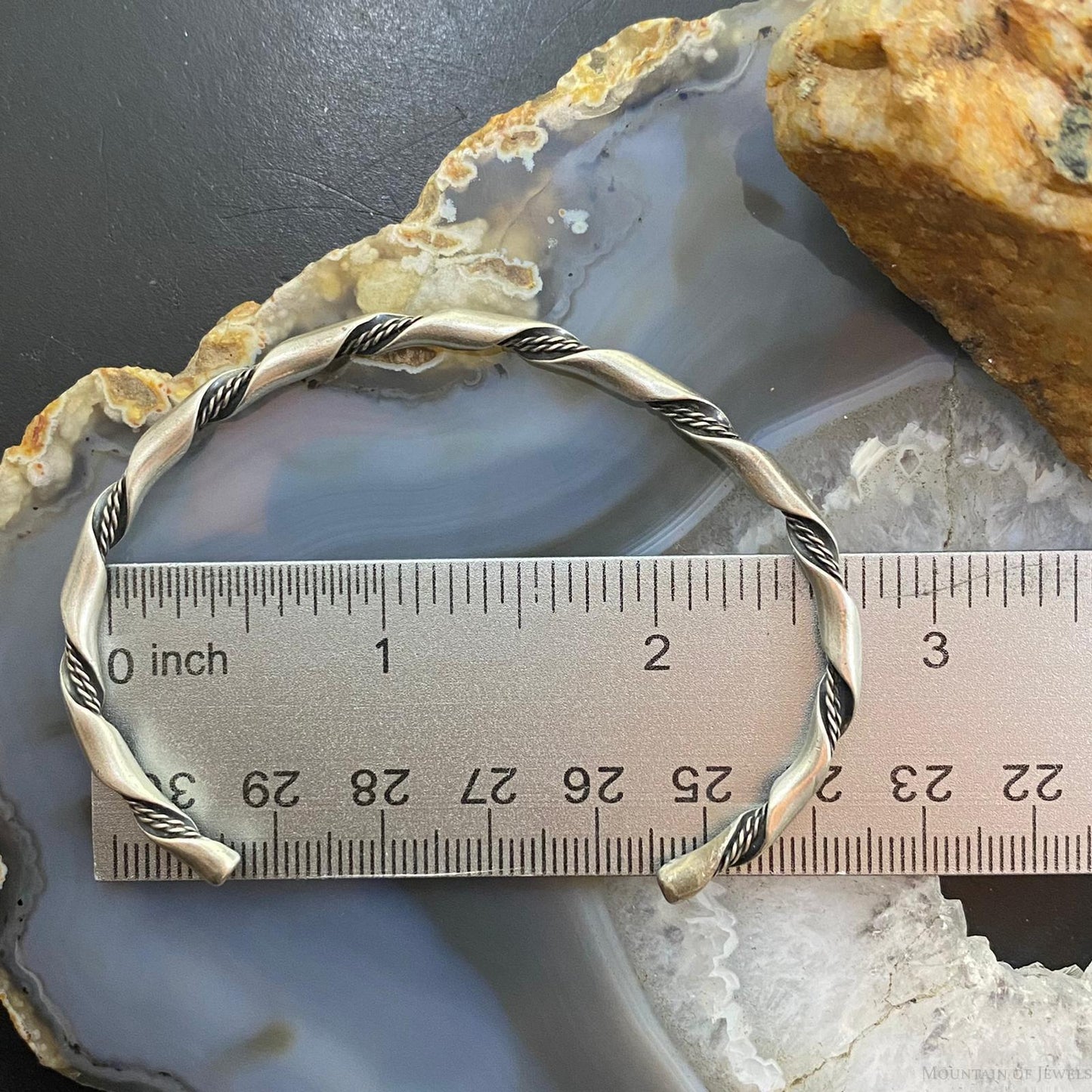 Vintage Native American Sterling Silver Intertwined Coil Unisex Bracelet