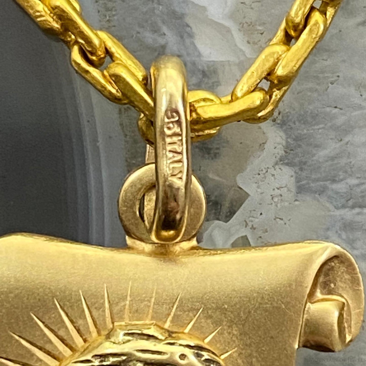 14K Yellow Gold Jesus and the Holy Scrolls Unisex Pendant