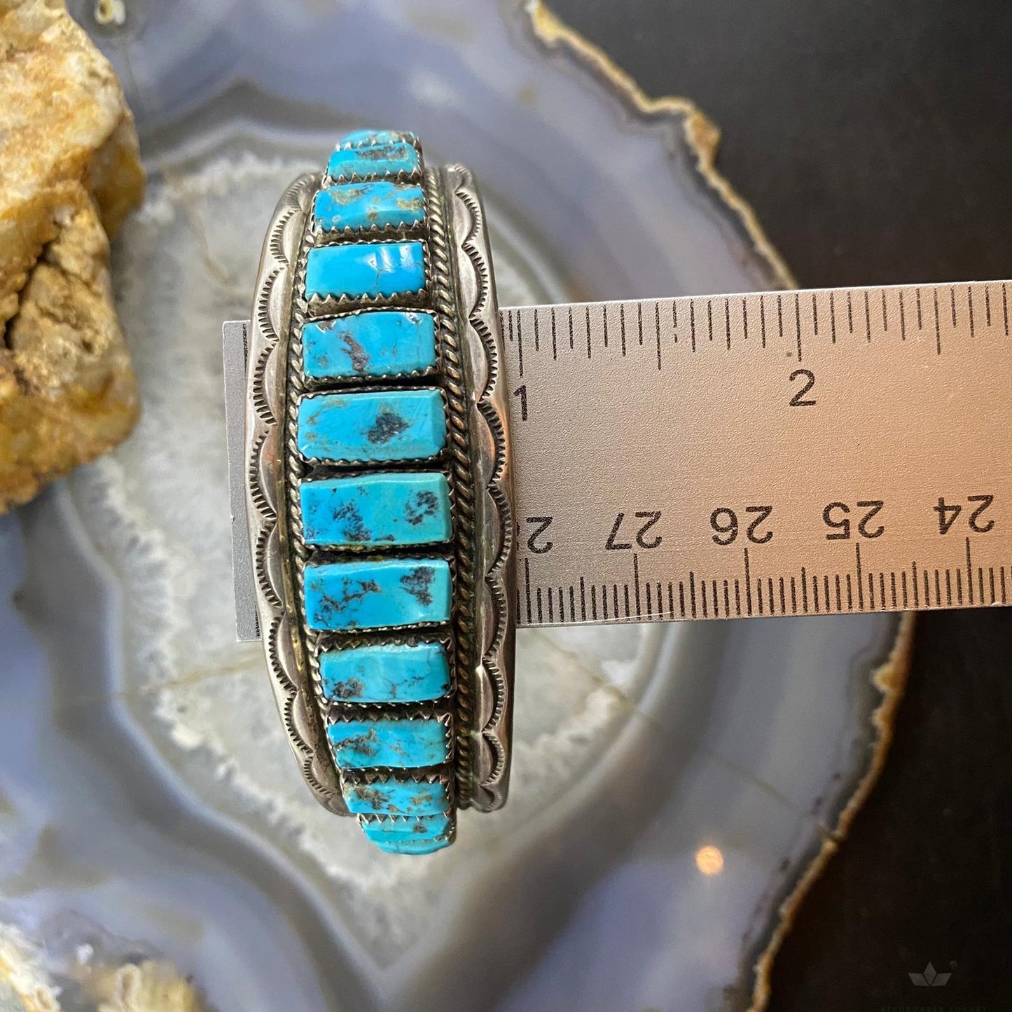 Tommie Tso Sr Vintage Native American Sterling Silver Turquoise Bracelet For Men