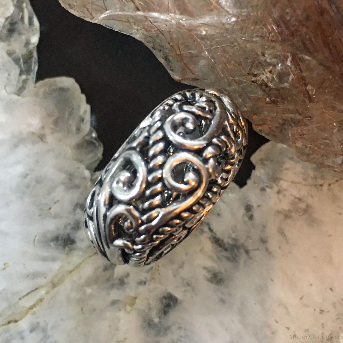 Carolyn Pollack Southwestern Style Sterling Silver Decorated Dome Ring For Women