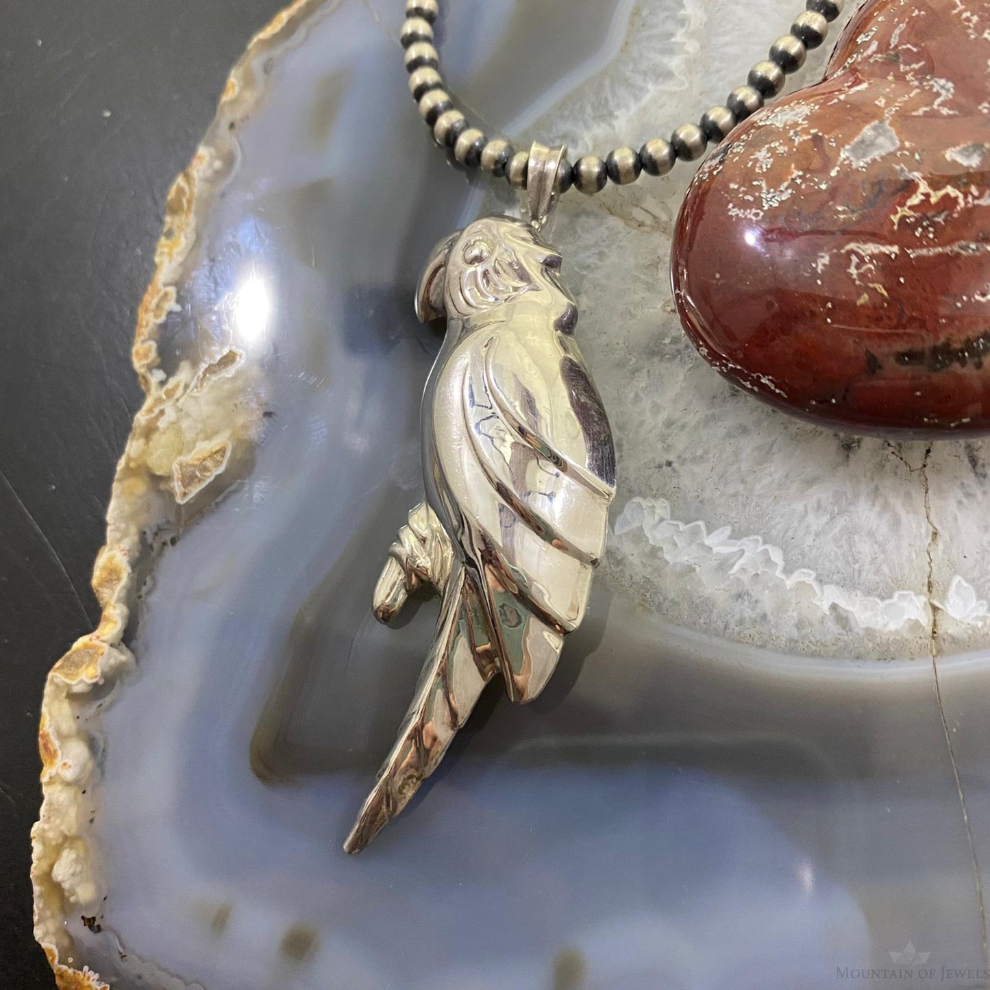 Sterling Silver Signed Parrot Brooch/Pendant For Women