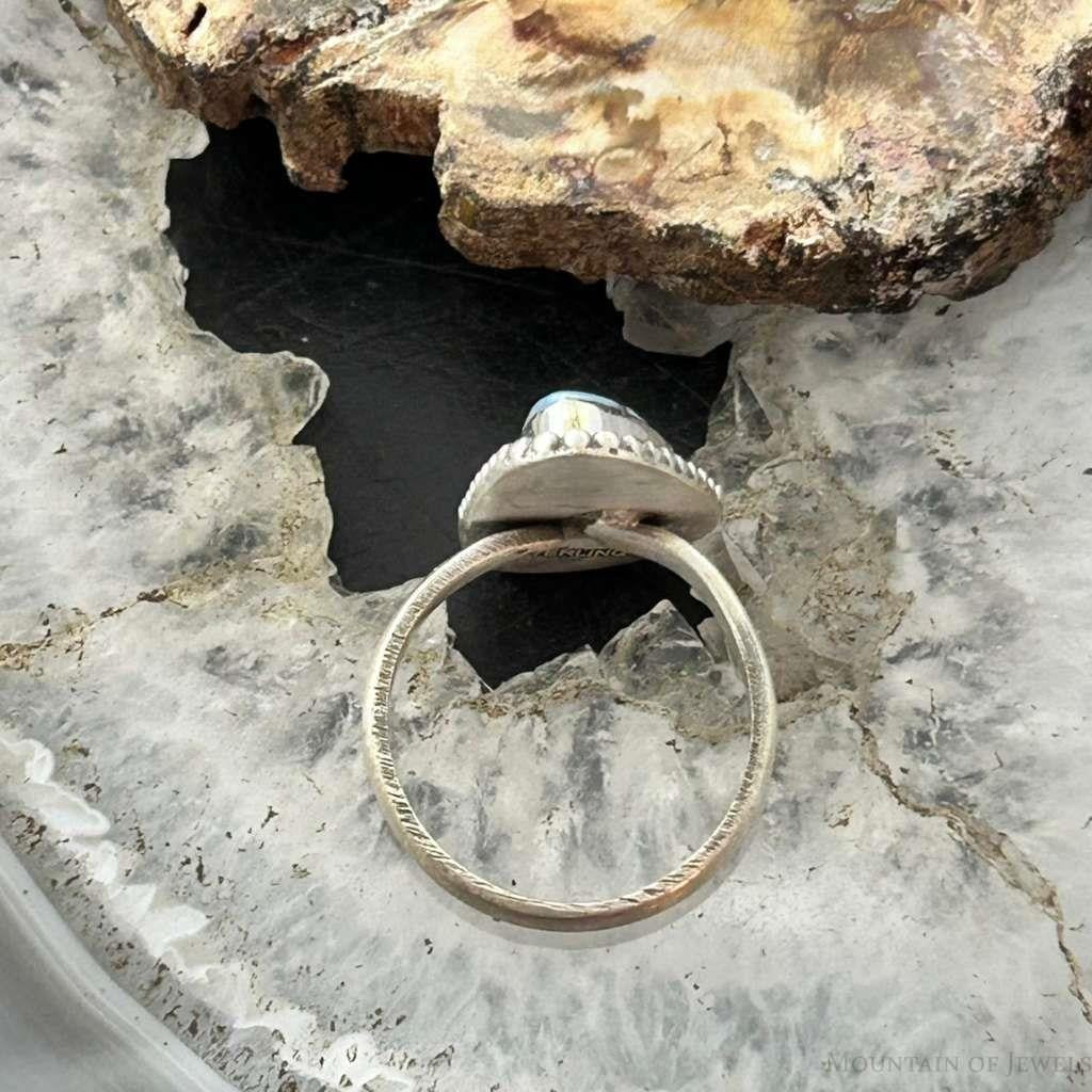 Sterling Silver Southwestern Style Golden Hill Turquoise Adjustable Ring For Women