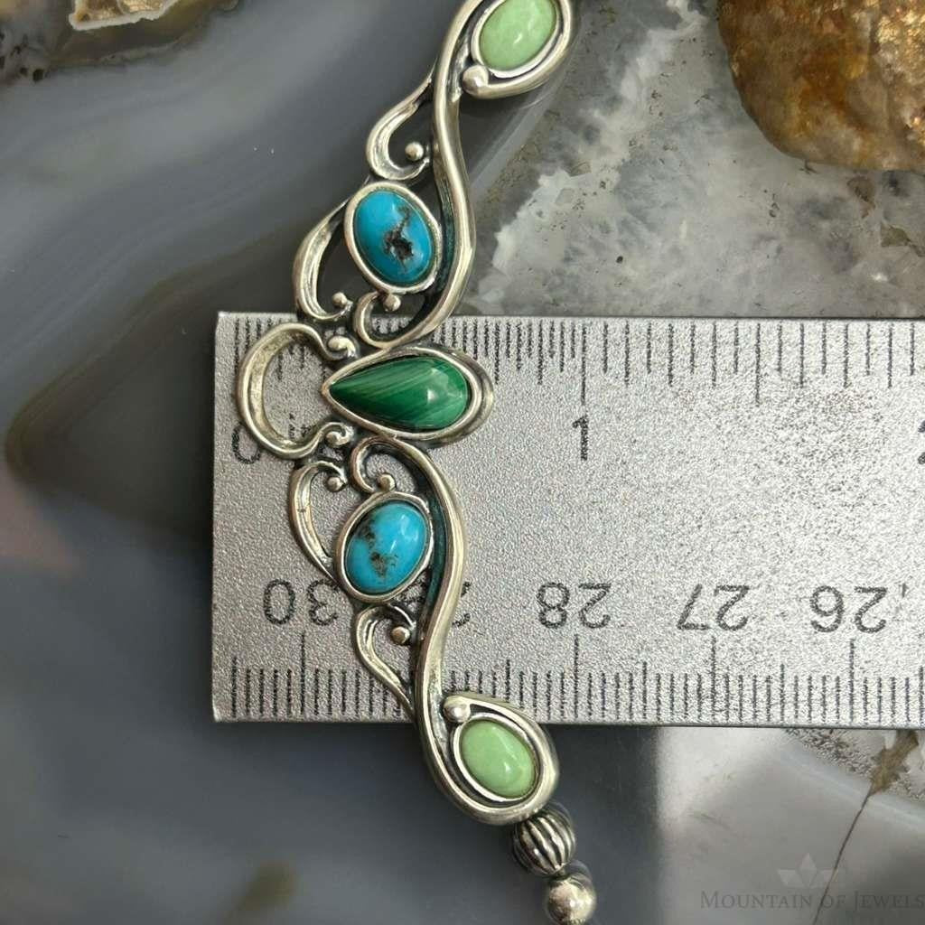 Carolyn Pollack Sterling Silver Multi Stone Pendant Beads Necklace For Women #1