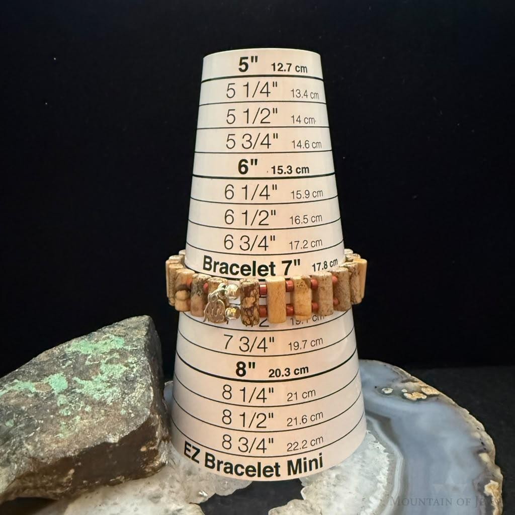 Carolyn Pollack Sterling Silver Rectangle Picture Jasper Stretch Bracelet For Women