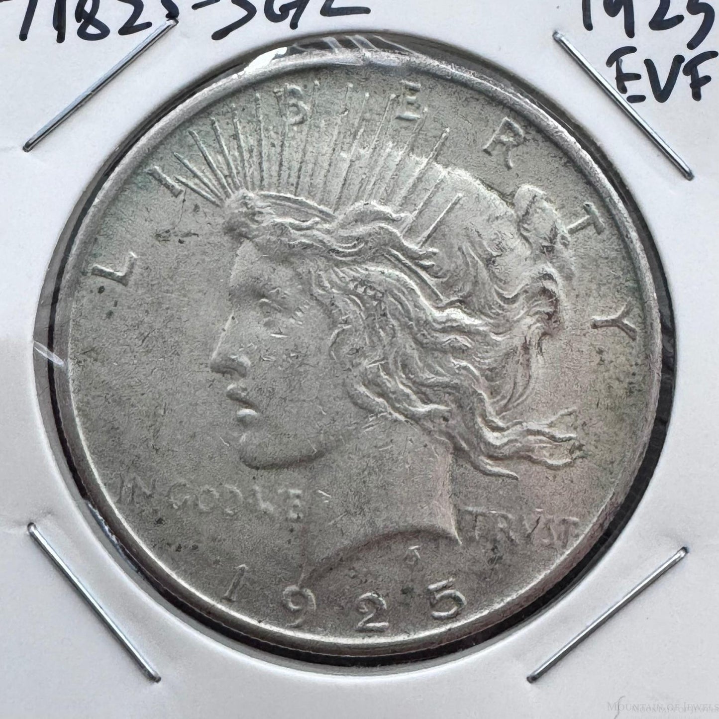 1925 US 90% Peace Silver Dollar F-VF #71825-3GL