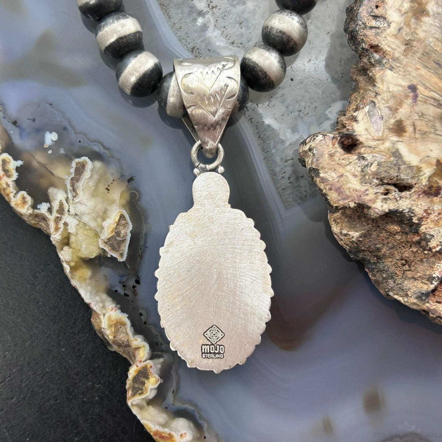Sterling Silver Southwestern Style Oval Sonora Gold Turquoise Pendant For Women