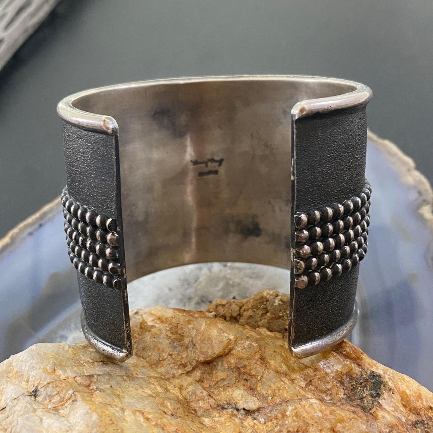 Tawney Cruz-Willie Native American Sterling Silver Heavy Wide Unisex Bracelet