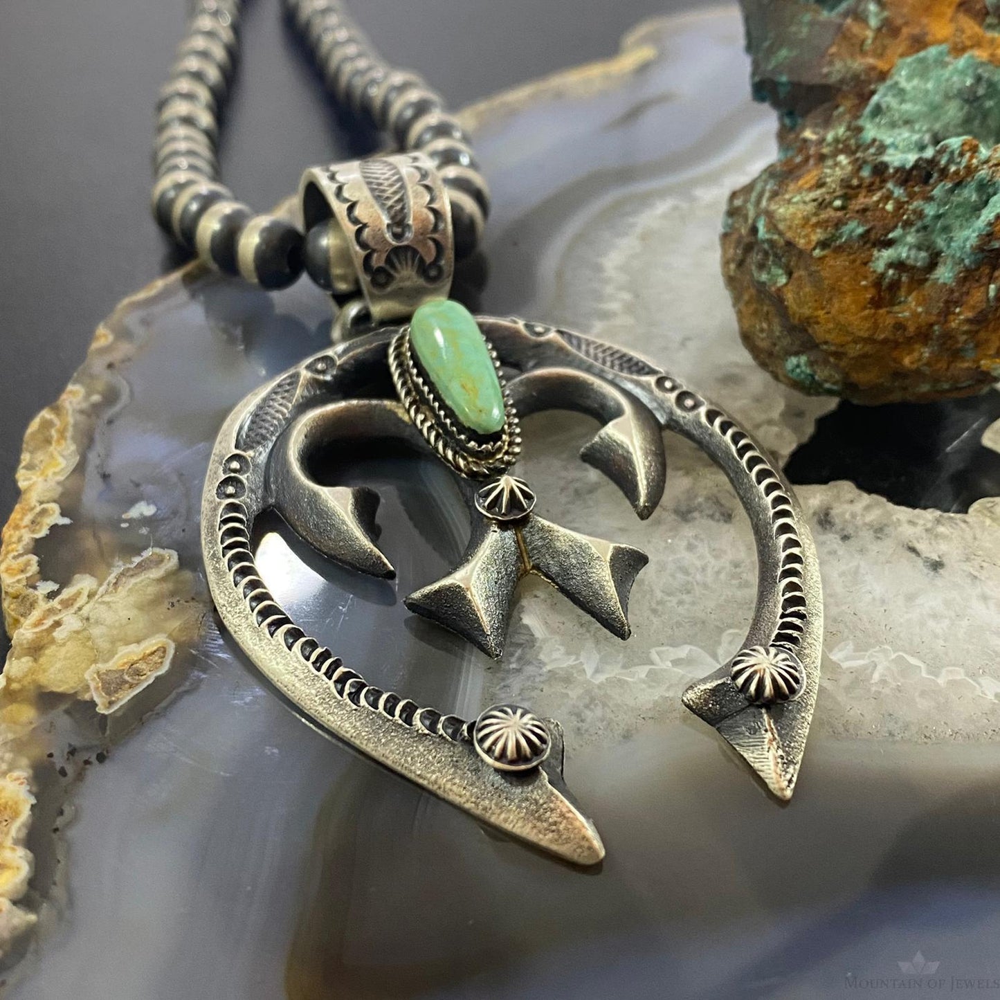 Eva & Linberg Billah Sterling Silver Turquoise Decorated Naja Unisex Pendant #30