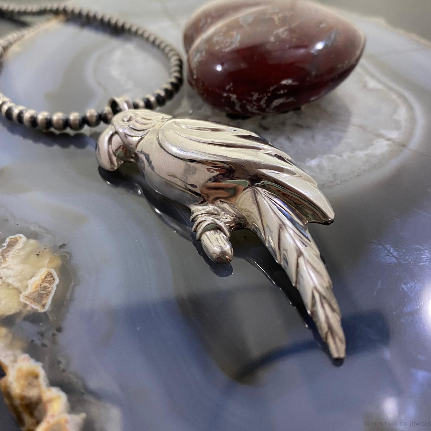 Sterling Silver Signed Parrot Brooch/Pendant For Women