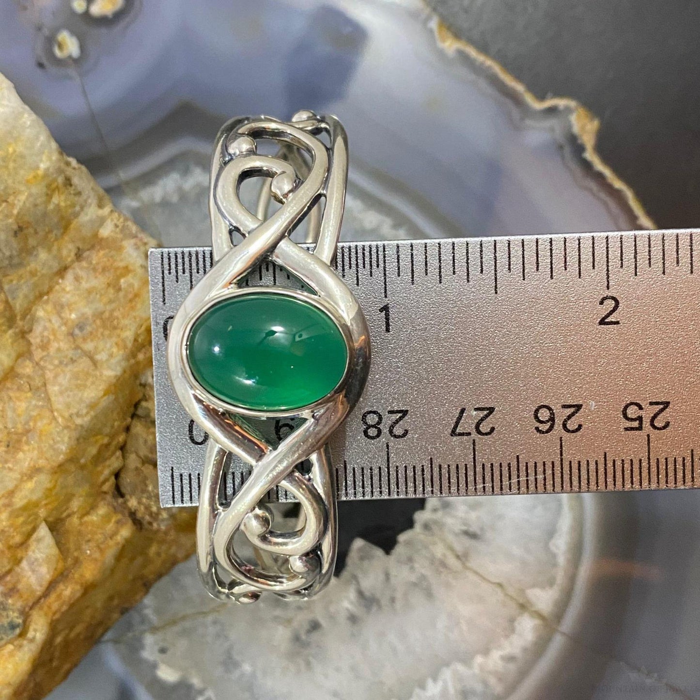 Carolyn Pollack Sterling Silver Paradise Green Chalcedony Bracelet For Women